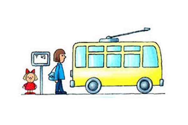 نقاشی ساده اتوبوس